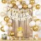 White Gold Birthday Decorations, White Cream Sand Beige Happy Birthday Decorations With Latex Helium Balloon Champagne Fringe Curtain Cake Topper Triangle Flag Banner For Girl Woman Party Supplies